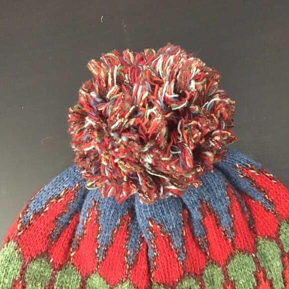 L.L. Bean Wool Rolled Cuff Pom Pom Beanie - One Size Fits All - Picture 3 of 6